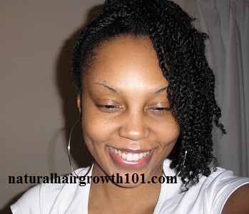 Natural Hair Styles- Large twists pinned to the side